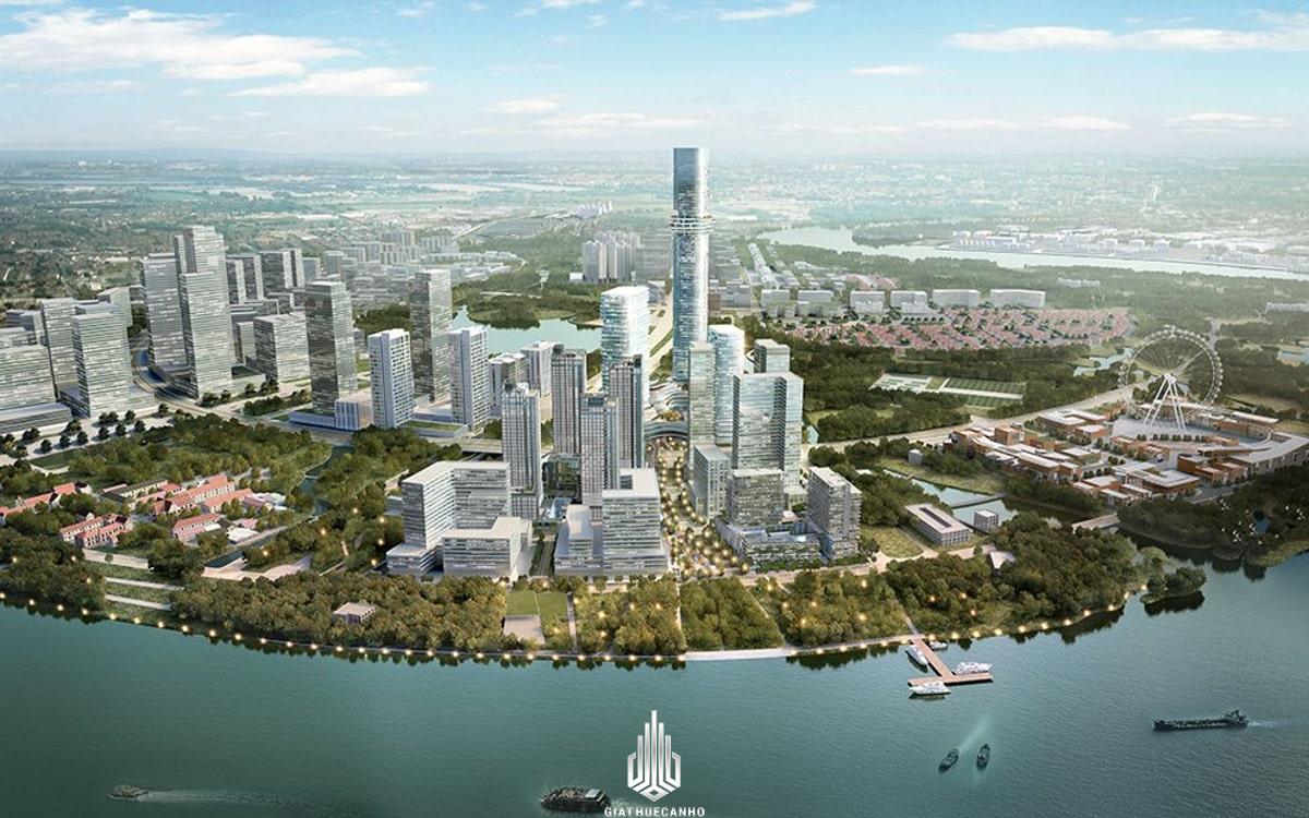 Tầm nhìn từ dự án Empire City về phía hướng sông Sài Gòn