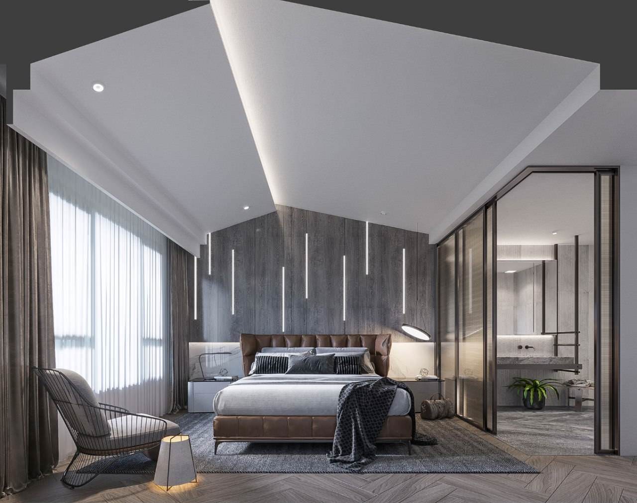 Mẫu thiết kế phòng ngủ cao cấp tại Sunrise City View với các giải pháp chiếu sáng thông minh