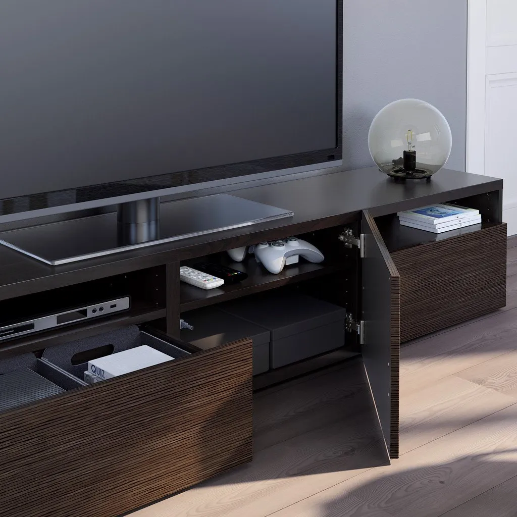 Kệ TV gỗ công nghiệp với nhiều ngăn chứa, tuổi thọ 5-8 năm, dễ dàng bảo trì