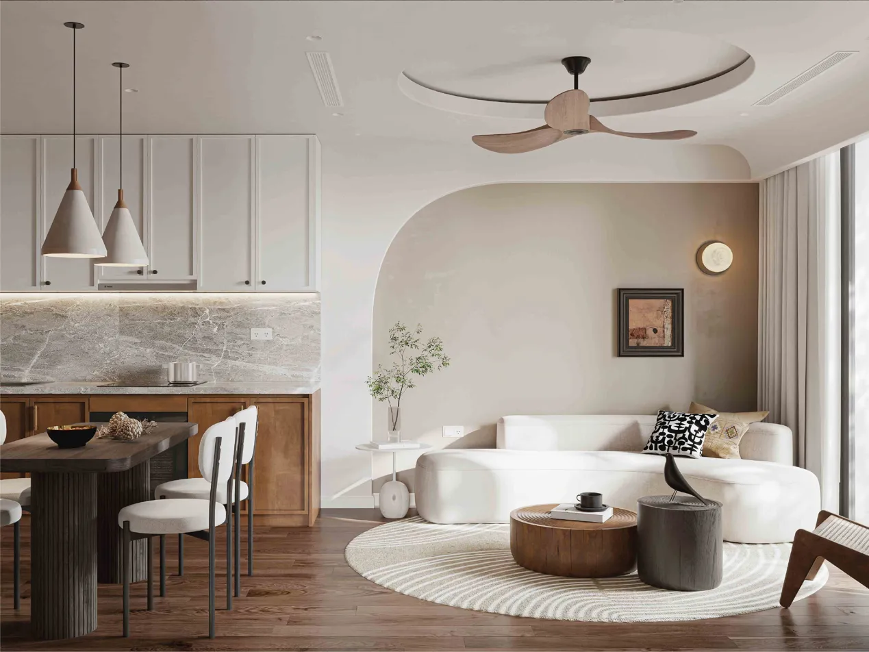 Minh họa cho sự khác biệt về chất lượng không gian sống của căn hộ hiện đại so với nhà trọ truyền thống