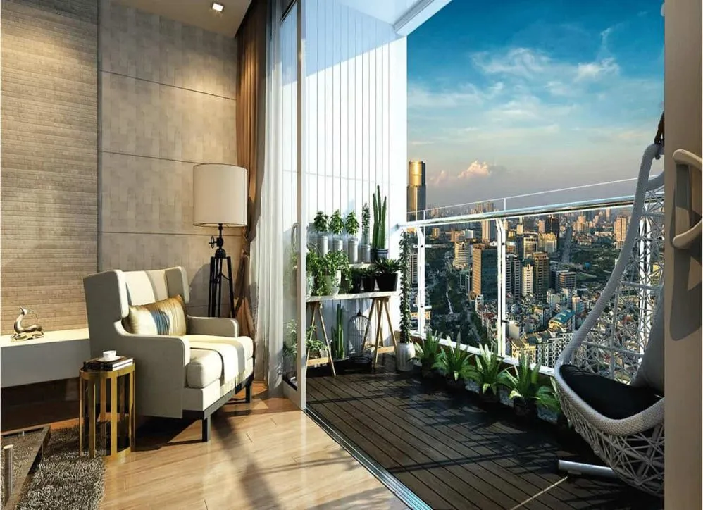 Minh họa cho không gian làm việc tại nhà lý tưởng với ánh sáng tự nhiên và không gian xanh