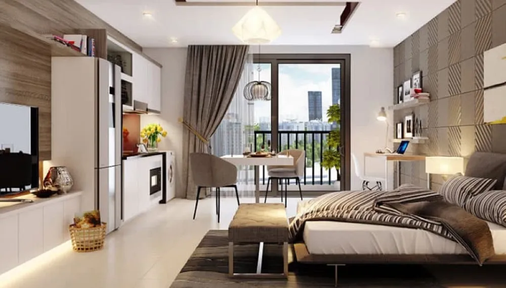 Hình ảnh căn hộ được thiết kế hiện đại minh họa cho ưu điểm của không gian căn hộ