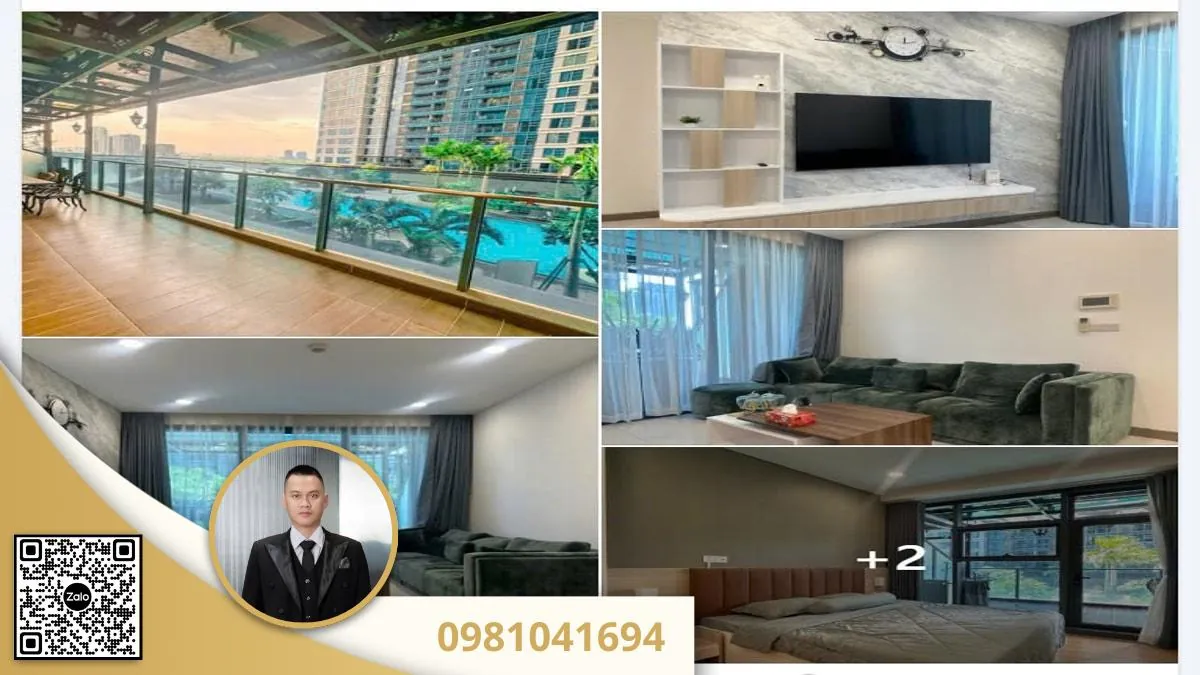 Cho Thuê Căn Hộ Sân Vườn Sunwah Pearl 106m² - 2PN+Studio 6 Sunwah 106m2 32m2 san vuon 3pn