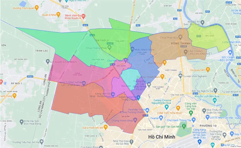 Bản đồ giao thông huyện Hóc Môn