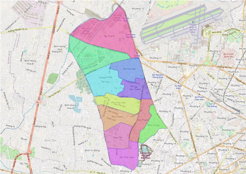 Bản đồ giao thông quận Tân Phú