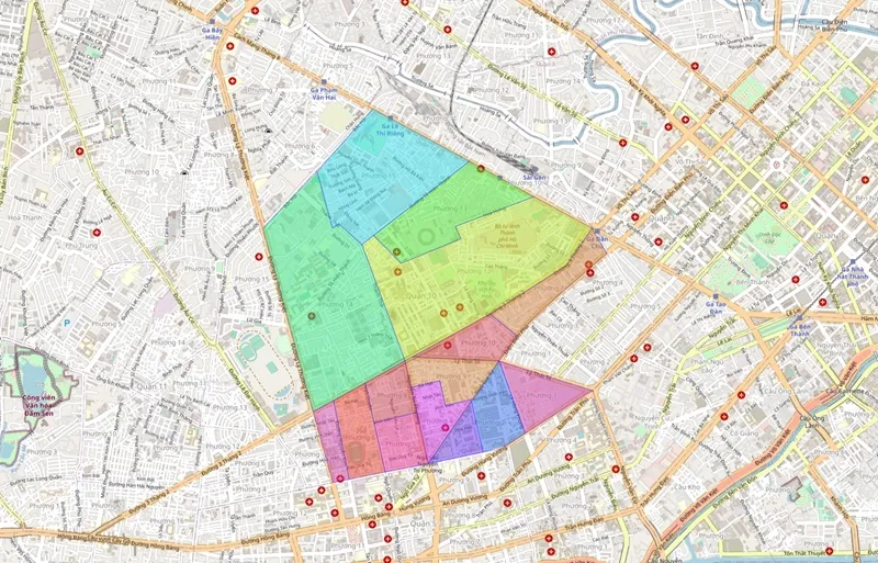 Lợi thế về giao thông, tiện ích nhìn từ bản đồ địa chính quận 10