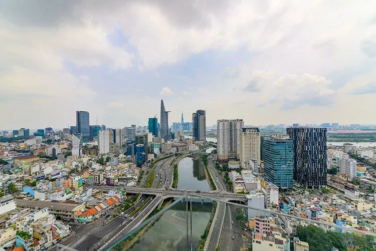 Khu vực Thủ Thiêm nhìn từ trên cao - biểu tượng của sự phát triển hiện đại