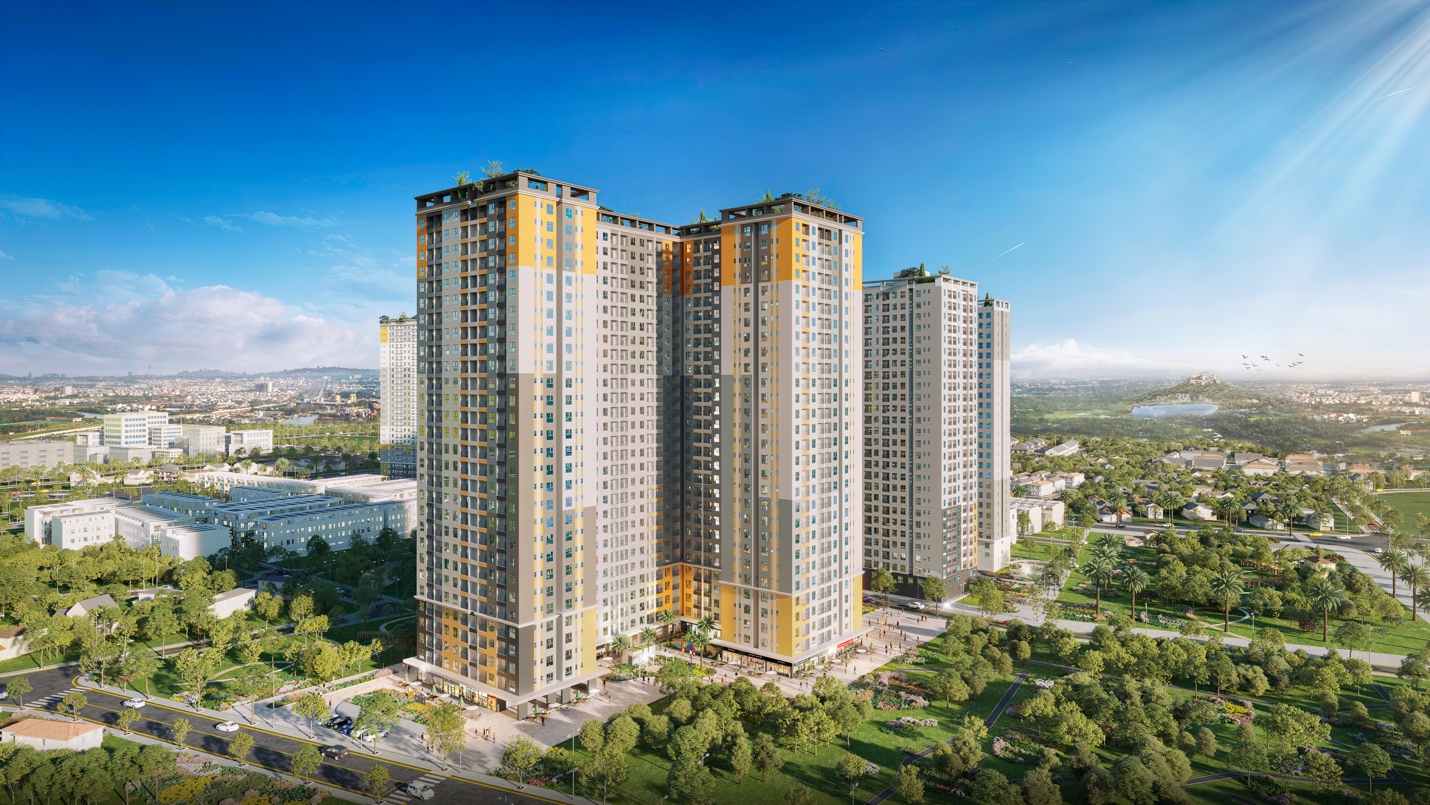 Dự án căn hộ cao cấp vùng ven với thiết kế hiện đại, cảnh quan xanh mát - minh chứng cho chất lượng không kém khu vực trung tâm