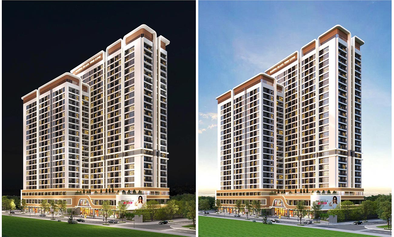 CĂN HỘ MARINA PLAZA PEACEFUL 86 Dự án marina plaza Peaceful Cần Thơ ngày và đêm