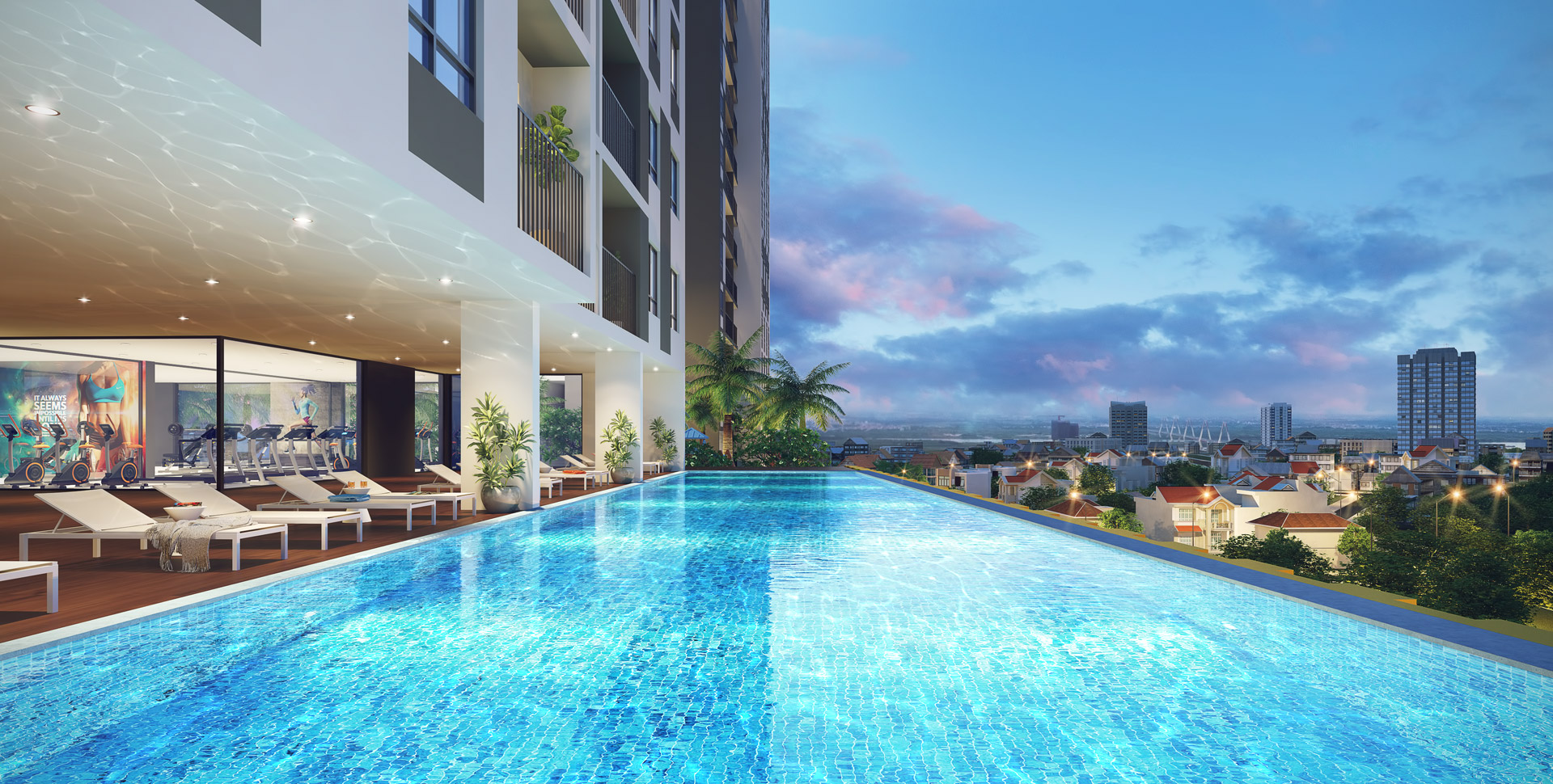 CĂN HỘ CHUNG CƯ CHERRY APARTMENT 19 Bể bơi tràn viền