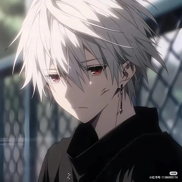Ảnh avt Facebook chàng trai tóc trắng trong bộ anime cúi đầu nhìn xuống đầy u buồn, các đường nét khuôn mặt mờ nhạt giữa không gian vắng lặng gợi lên nỗi lòng trĩu nặng.