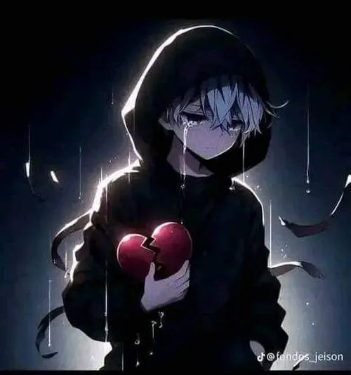 Ảnh avt Facebook vẽ cô gái mặc hoodie đen ôm chặt trái tim đỏ thắm giữa không gian mịt mù gợi lên cảm giác tê tái cùng những kỷ niệm rời rạc trôi dạt.