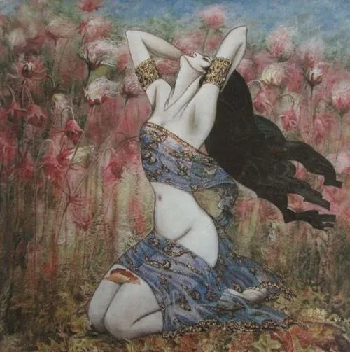 Gái xinh nằm nghiêng giữa hoa lá màu sắc rực rỡ vải mỏng che thân nhẹ nhàng tạo nên bức tranh nghệ thuật đầy quyến rũ và nguyên bản.