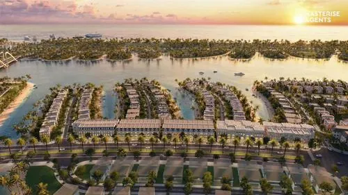 Một góc khác cho thấy các tuyến đường và ô đất phân chia rõ ràng, không gian mở rộng ra biển tạo cảm giác dự án rất lớn và có định hướng rõ ràng