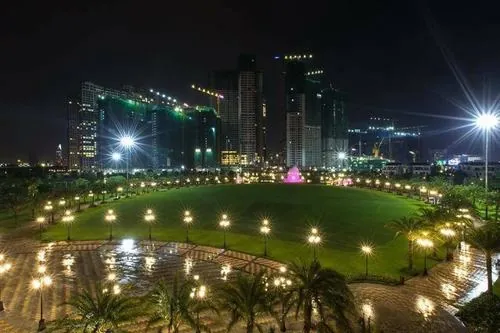 Hinh anh cong vien vinhomes ve dem lung linh anh den 12