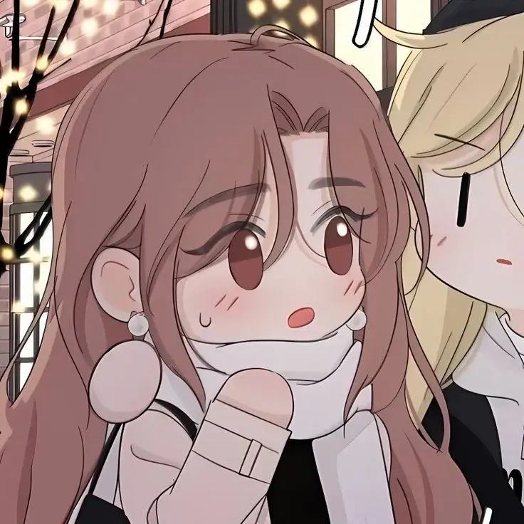 Ảnh avt Facebook hai cô bạn anime quàng khăn ấm áp với mái tóc hồng và vàng đan xen tạo nên khung hình vui vẻ mang đậm tình bạn gắn kết.