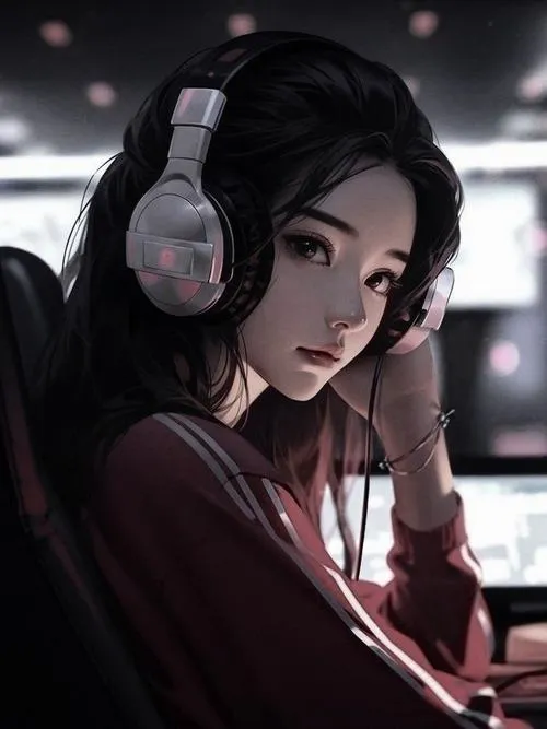 Hinh dai dien nu deo headphone doc dao va ca tinh 17