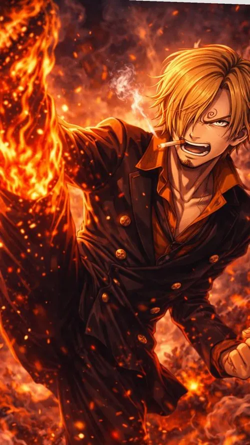 Tấm hình truy nã Sanji đặt trên mặt bàn cạnh bản đồ biển, góc giấy cong làm khung hình mang nét phiêu lưu rõ rệt.