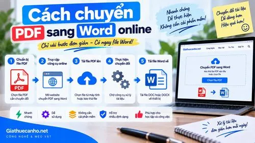 Cách chuyển PDF sang Word online