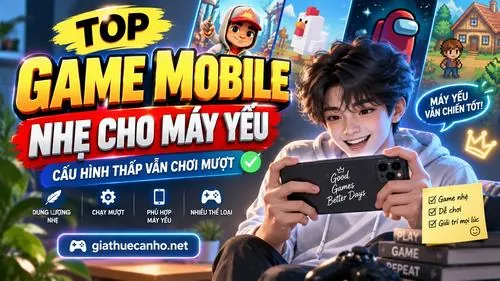 Top 7 game mobile nhe cho may yeu cau hinh thap dang choi